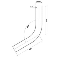 Труба гнутая Ø45, угол 60°, длина 400 мм (алюминизированная сталь)