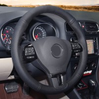 Оплетка на руль из «Premium» экокожи Volkswagen Tiguan 2010-2016 г.в. (для руля без под рулевых лепестков, черная)