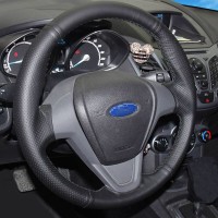 Оплетка на руль из «Premium» экокожи Ford Ecosport 2013-2016 г.в. (для руля без штатной кожи и накладки, черная)